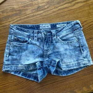 Y2K Daytrip Bleached Denim Shorts Capricorn 27